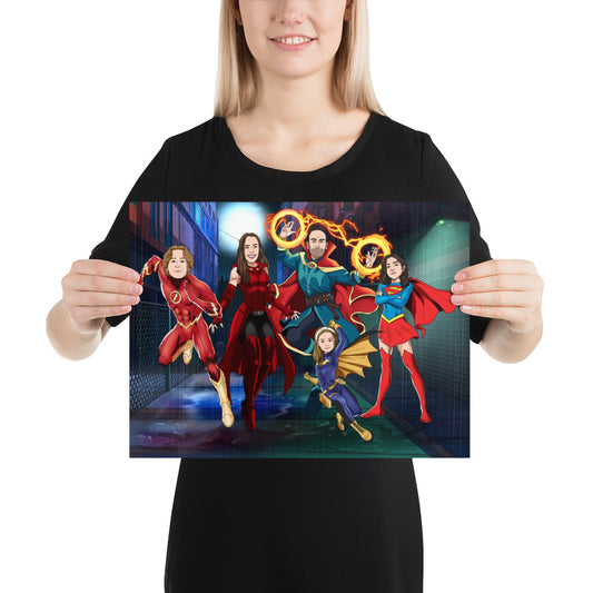 Custom Turned Comics Portrait + Unframed Poster